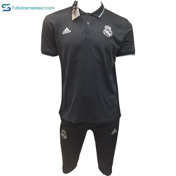 Polo Real Madrid Conjunto Completo 2017/18 Negro